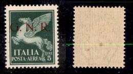 21422 REPUBBLICA SOCIALE - GNR BRESCIA - 1943 – 5 Lire (123/I – Aerea) – Gomma Integra – Due Piccoli Punti Gialli (525) - Autres & Non Classés