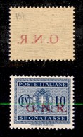 21427 REPUBBLICA SOCIALE - GNR BRESCIA - 1943 – 10 Cent (48/If – Segnatasse) Con Decalco – Gomma Integra (90) - Autres & Non Classés