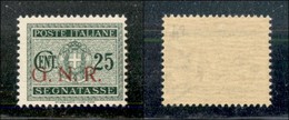 21429 REPUBBLICA SOCIALE - GNR BRESCIA - 1943 – 25 Cent (50/I – Segnatasse) – Gomma Integra (30) - Andere & Zonder Classificatie