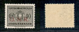21433 REPUBBLICA SOCIALE - GNR BRESCIA - 1943 – 40 Cent (52/I – Segnatasse) – Gomma Integra (200) - Andere & Zonder Classificatie