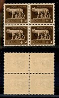 21442 REPUBBLICA SOCIALE - GNR VERONA - 1944 – 5 Cent (470) In Quartina – Gomma Integra - Altri & Non Classificati
