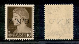 21446 REPUBBLICA SOCIALE - GNR VERONA - 1944 – 10 Cent (471 L) Con Decalco Parziale – Oliva + Raybaudi - Altri & Non Classificati