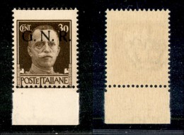 21453 REPUBBLICA SOCIALE - GNR VERONA - 1944 – 30 Cent (475) Bordo Foglio Con Dentellatura Orizzontale Spostata Sul Dise - Autres & Non Classés