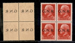 21461 REPUBBLICA SOCIALE - GNR VERONA - 1944 - 75 Cent (478l) In Quartina Con Decalco - Gomma Integra - Ottimamente Cent - Altri & Non Classificati