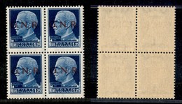 21463 REPUBBLICA SOCIALE - GNR VERONA - 1944 - 1,25 Lire (480) In Quartina - Gomma Integra (44) - Sonstige & Ohne Zuordnung