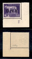 21472 REPUBBLICA SOCIALE - GNR VERONA - 1944 - 3,70 Lire (484) Angolo Di Foglio Con Numero Di Tavola (152) - Gomma Integ - Autres & Non Classés