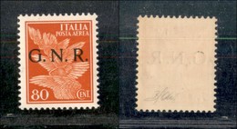 21484 REPUBBLICA SOCIALE - GNR VERONA - 1944 - 80 Cent Posta Aerea (120) - Gomma Integra - Ottimamente Centrato - Oliva  - Altri & Non Classificati