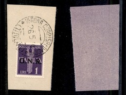 21486 REPUBBLICA SOCIALE - GNR VERONA - 1944 - 1 Lira (121-Aerea) Su Frammento - Verona (Titolare) - Sonstige & Ohne Zuordnung
