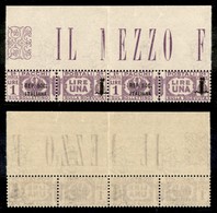 21498 REPUBBLICA SOCIALE - GNR VERONA - 1944 – Coppia Bordo Foglio Del 1 Lira (42+42a – Pacchi Postali) Con Le Diverse S - Sonstige & Ohne Zuordnung