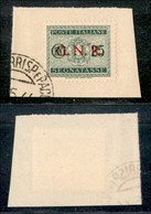 21508 REPUBBLICA SOCIALE - GNR VERONA - 1944 – 25 Cent (50 – Segnatasse) Su Frammento – Tratto Di Colore Sopra R – Veron - Sonstige & Ohne Zuordnung