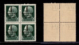 21516 REPUBBLICA SOCIALE - FASCETTI - 1944 – Firenze – 25 Cent (491) In Quartina (pos. 27/38) – Taliana In Alto A Sinist - Autres & Non Classés