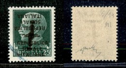 21526 REPUBBLICA SOCIALE - FASCETTI - 1944 – Milano – 25 Cent (491c – Pos. 6/94) Con Doppia Soprastampa (una Capovolta)  - Autres & Non Classés