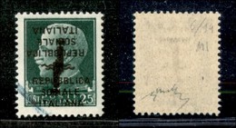 21526 REPUBBLICA SOCIALE - FASCETTI - 1944 – Milano – 25 Cent (491c – Pos. 6/94) Con Doppia Soprastampa (una Capovolta)  - Sonstige & Ohne Zuordnung