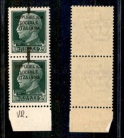21532 REPUBBLICA SOCIALE - FASCETTI - 1944 – 25 Cent (491phb) Con Fascetto A Cavallo – Coppia Bordo Foglio Con Soprastam - Autres & Non Classés