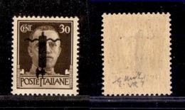 21542 REPUBBLICA SOCIALE - FASCETTI - 1944 – 30 Cent (492Aa) – Con Fascio Nero Capovolto – Gomma Integra – Chiavarello ( - Sonstige & Ohne Zuordnung