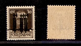 21544 REPUBBLICA SOCIALE - FASCETTI - 1944 – 30 Cent (492Ag) Con Triplo Fascio Nero – Gomma Integra (220) - Sonstige & Ohne Zuordnung