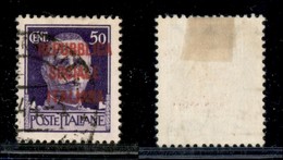 21552 REPUBBLICA SOCIALE - FASCETTI - 1944 – Firenze – 50 Cent (493/I) Carmini Lillaceo (40) - Sonstige & Ohne Zuordnung