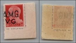 21585 TRIESTE - AMGVG - 1945 – 20 Cent (5hk) Angolo Di Foglio – Soprastampa A Sinistra (A A Cavallo) – Gomma Integra - Autres & Non Classés