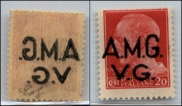 21587 TRIESTE - AMGVG - 1945 – 20 Cent (5p) Con Decalco E Tracce Di Doppia Soprastampa – Gomma Integra – G. Bolaff – Non - Autres & Non Classés