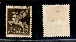 21611 TRIESTE - AMGVG - 1945 – 50 Cent (1b – Aerea) Con Soprastampa Capovolta (200) - Andere & Zonder Classificatie