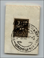 21612 TRIESTE - AMGVG - 1945 – 50 Cent (1c – Aerea) Con Doppia Soprastampa (una Evanescente) Su Frammento - Andere & Zonder Classificatie