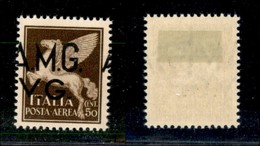 21613 TRIESTE - AMGVG - 1945/1947 – 50 Cent P. Aerea (1g) Con Soprastampa Spostata A Sinistra – Nuovo Con Gomma (30) - Altri & Non Classificati