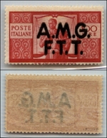 21628 TRIESTE - AMGFTT - 1947 – 100 Lire Democratica (17) – Soprastampa Smossa In Verticale (con Effetto Doppia Soprasta - Andere & Zonder Classificatie