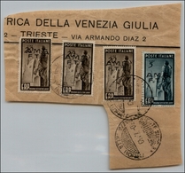 21638 TRIESTE - AMGFTT - E.R.P. - 5 Lire (43) + Tre 20 Lire (45) Su Frammento Di Busta Del 30.7.49 - Andere & Zonder Classificatie