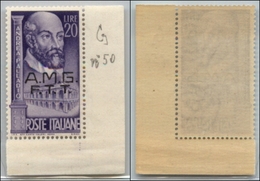 21643 TRIESTE - AMGFTT - 1949 – 20 Lire Palladio (50) Con G Rotto (pos. 50) – Gomma Integra - Sonstige & Ohne Zuordnung