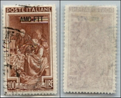 21658 TRIESTE - AMGFTT - 1950 - 100 Lire Lavoro (106/II) Dentellato 14 1/4 X 13 1/4 - Usato (500) - Andere & Zonder Classificatie