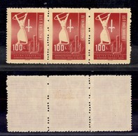 21703 TRIESTE - ZONA B - 1948 - 100 Lire Trittico (1/3) Gomma Integra (160) - Autres & Non Classés
