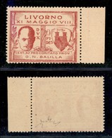 21747 ENISSIONI LOCALI - LIVORNO - 1930 – 30 Cent (1) Bordo Foglio – Gomma Integra – Lievi Abrasioni Al Recto – Chiavare - Autres & Non Classés