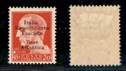 21756 ENISSIONI LOCALI - BASE ATLANTICA - 1943 – 20 Cent (8) – Gomma Originale (70) - Other & Unclassified