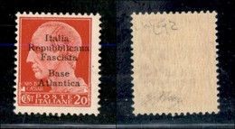 21758 ENISSIONI LOCALI - BASE ATLANTICA - 1943 – 20 Cent (8 Varietà) – I Di Italia Diverso – Gomma Integra – Non Catalog - Andere & Zonder Classificatie