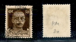 21761 ENISSIONI LOCALI - BASE ATLANTICA - 1943 – 30 Cent (10 Varietà) Usato – I Di Italia Diverso – Non Catalogato - Sonstige & Ohne Zuordnung