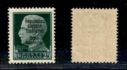 21769 ENISSIONI LOCALI - BASE ATLANTICA - 1944 – 25 Cent (27) – Gomma Integra (50) - Andere & Zonder Classificatie