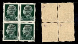 21770 ENISSIONI LOCALI - BASE ATLANTICA - 1944 – 2 Cent (27) In Quartina – Gomma Integra (200+) - Andere & Zonder Classificatie