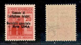 21779 ENISSIONI LOCALI - CASTIGLION D'INTELVI - 1945 – 20 Cent + 1 Lira (5 – Varietà) Con Soprastampa In Alto – Gomma In - Autres & Non Classés