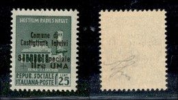 21781 ENISSIONI LOCALI - CASTIGLION D'INTELVI - 1945 – 25 Cent + 1 Lira (6) – Gomma Integra (125) - Andere & Zonder Classificatie
