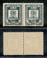 21798 ENISSIONI LOCALI - CASTIGLION D'INTELVI - 1945 – 50 Cent Su 1 Lira (18) – Coppia Con Stampa Evanescente A Destra C - Other & Unclassified