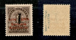 21803 ENISSIONI LOCALI - GUIDIZZOLO - 1945 – 1 Lira Su 10 Cent Recapito (2) – Gomma Integra (35) - Autres & Non Classés