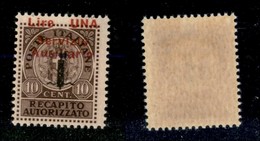 21804 ENISSIONI LOCALI - GUIDIZZOLO - 1945 – 1 Lira Su 10 Cent (2c) Con Soprastampa In Alto – Gomma Integra (300) - Autres & Non Classés