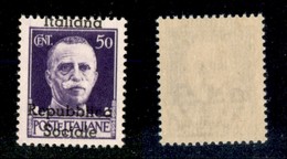 21811 ENISSIONI LOCALI - TERAMO - 1944 – 50 Cent (6d) Con Soprastampa Spostata (Italiana In Alto) – Gomma Integra (270) - Autres & Non Classés