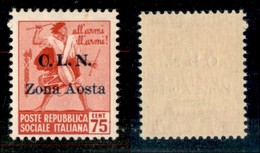 21827 EMISSIONI CLN - AOSTA - 1944 – 75 Cent (3) – Gomma Integra (65) - Sonstige & Ohne Zuordnung