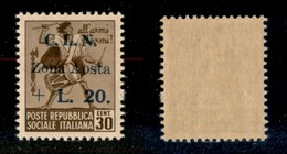 21831 EMISSIONI CLN - AOSTA - 1944 – 30 Cent + 20 Lire (7) – Gomma Integra (65) - Autres & Non Classés