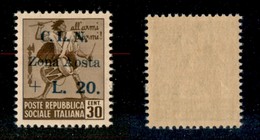 21831 EMISSIONI CLN - AOSTA - 1944 – 30 Cent + 20 Lire (7) – Gomma Integra (65) - Sonstige & Ohne Zuordnung