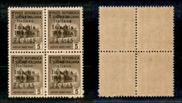 21844 EMISSIONI CLN - IMPERIA - 1945 – 5 Cent (1) In Quartina – Gomma Integra (50+) - Andere & Zonder Classificatie