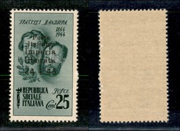 21855 EMISSIONI CLN - IMPERIA - 1945 – 25 Cent Bandiera (13d) Senza Trattini – Gomma Integra (150) - Autres & Non Classés