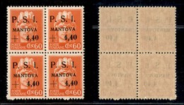 21882 EMISSIONI CLN - MANTOVA - 1945 - 60 Cent + 4,40 Lire (5+5yd+5+5y) In Quartina - Gomma Integra - Autres & Non Classés