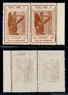 21891 EMISSIONI CLN - VALLE BORMIDA - 1945 - 5 Cent Vittoria (9m+9) - Coppia Bordo Foglio Con Virgola A Sinistra - Sempr - Andere & Zonder Classificatie